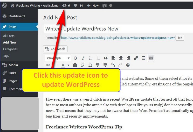 how to update wordpress